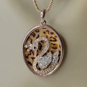 Crystal Swan Pendant Necklace
